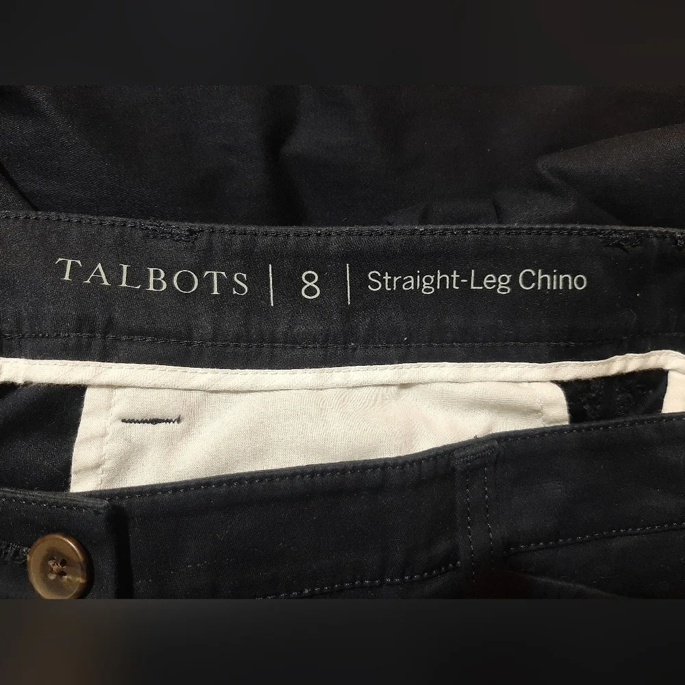Talbots Blue Straight Leg Chinos Classic Tailored Fit Size 8 NWOT - Picture 3 of 4